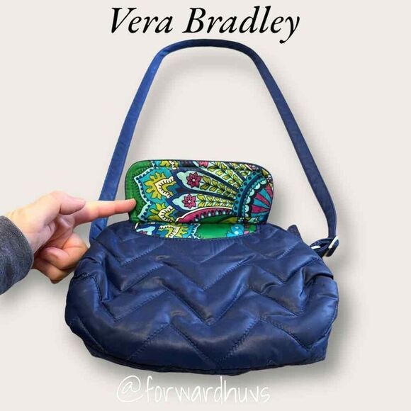 Vera Bradley Blue Quilted Crossbody Bag - Stylish and Practical - Picture 7 of 12